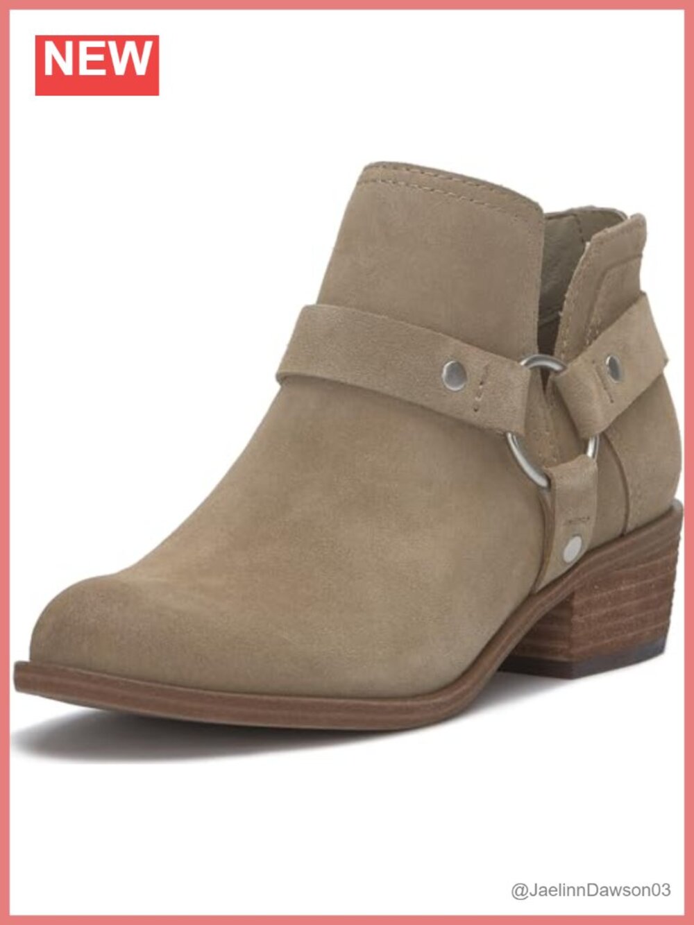 Lucky Brand Boltin Suede Ankle Boots Women's Almond Toe Block Heel Harness Zip